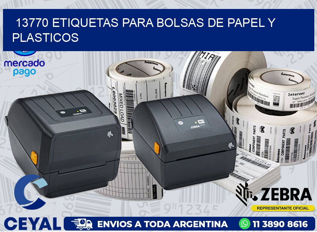 13770 ETIQUETAS PARA BOLSAS DE PAPEL Y PLASTICOS