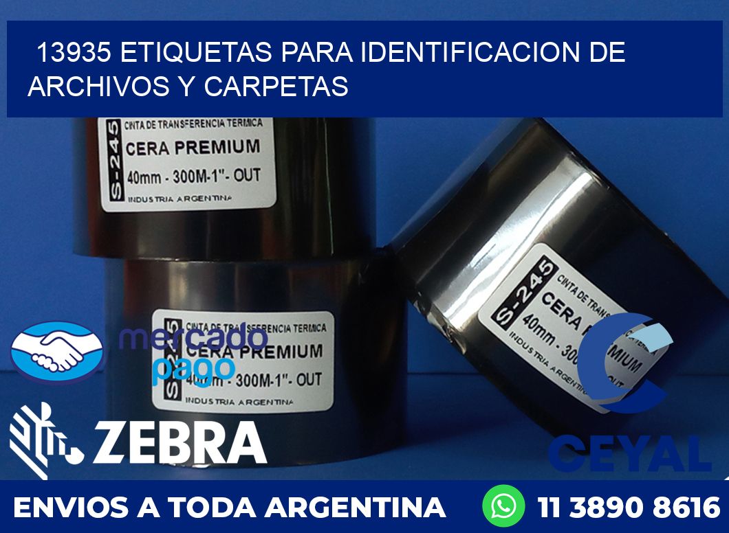 13935 ETIQUETAS PARA IDENTIFICACION DE ARCHIVOS Y CARPETAS