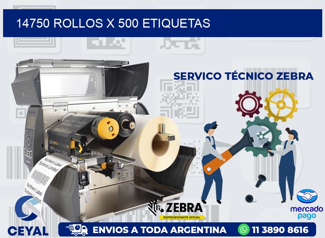 14750 ROLLOS X 500 ETIQUETAS