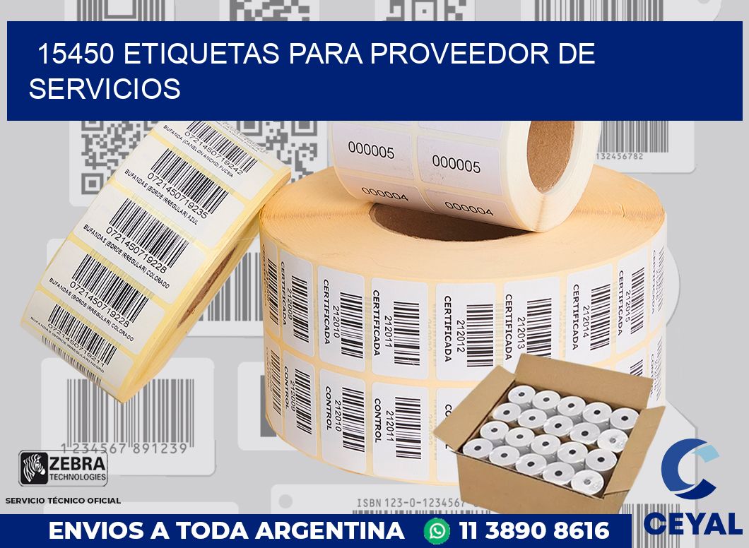 15450 ETIQUETAS PARA PROVEEDOR DE SERVICIOS