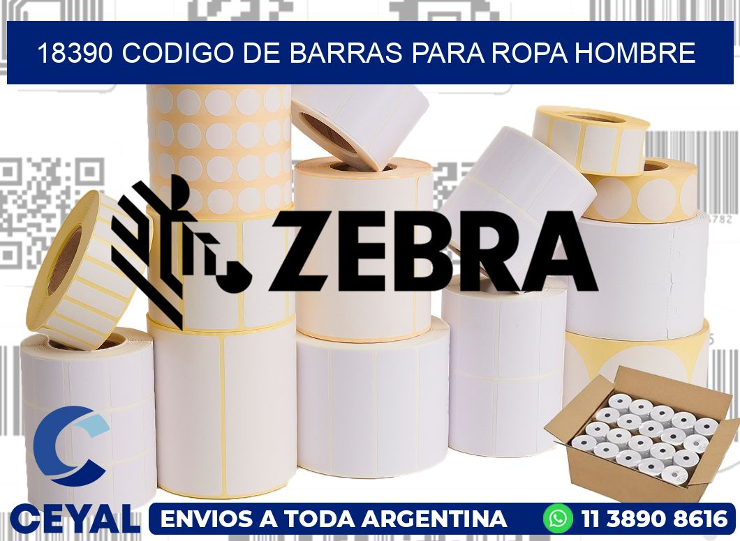 18390 CODIGO DE BARRAS PARA ROPA HOMBRE