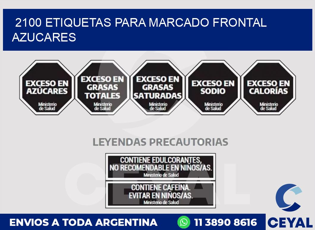 2100 ETIQUETAS PARA MARCADO FRONTAL AZUCARES