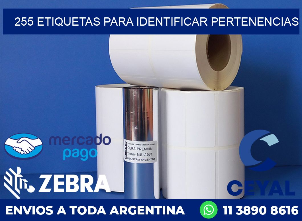 255 ETIQUETAS PARA IDENTIFICAR PERTENENCIAS
