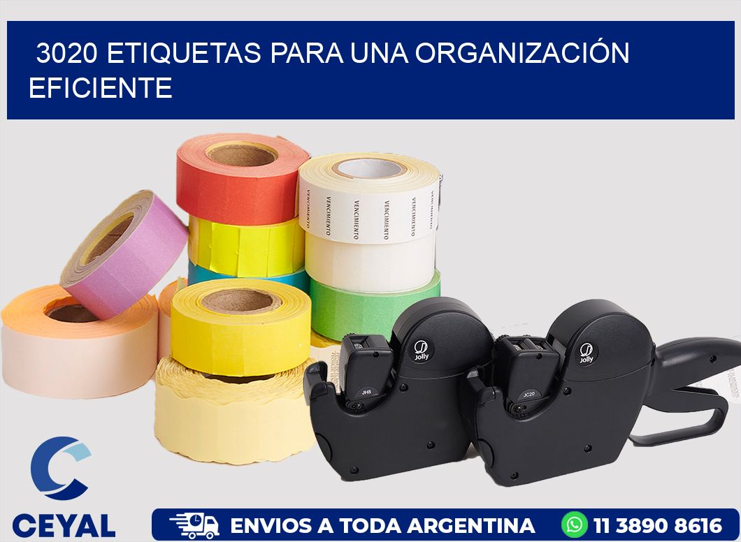 3020 ETIQUETAS PARA UNA ORGANIZACIÓN EFICIENTE