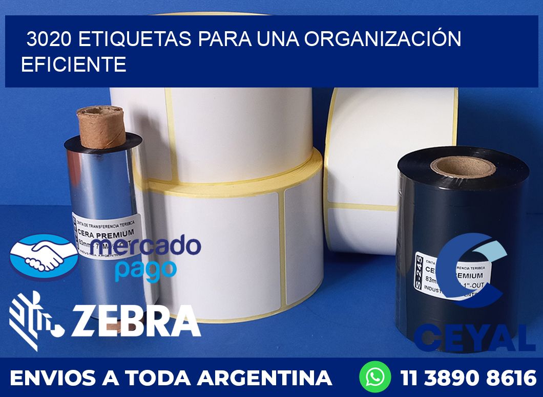3020 ETIQUETAS PARA UNA ORGANIZACIÓN EFICIENTE