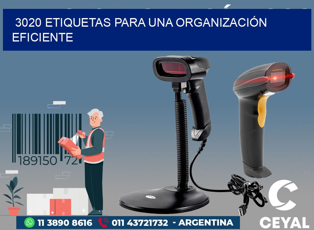3020 ETIQUETAS PARA UNA ORGANIZACIÓN EFICIENTE