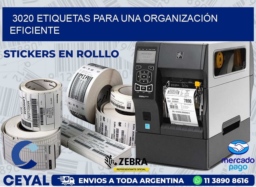 3020 ETIQUETAS PARA UNA ORGANIZACIÓN EFICIENTE