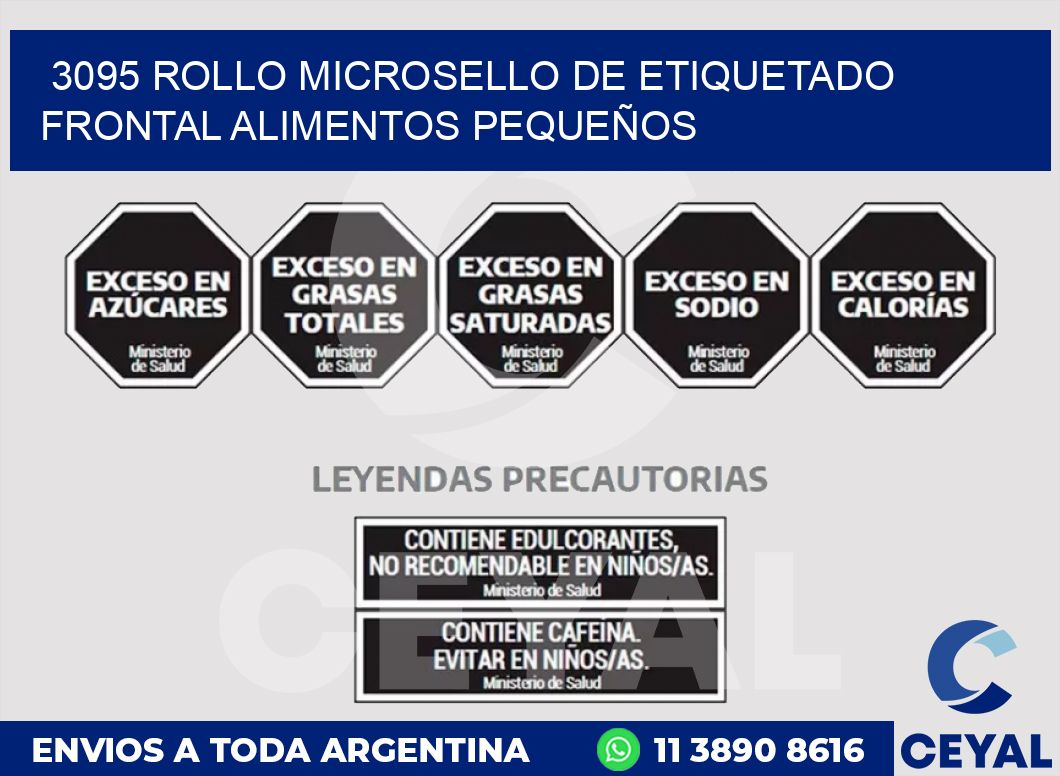 3095 ROLLO MICROSELLO DE ETIQUETADO FRONTAL ALIMENTOS PEQUEÑOS