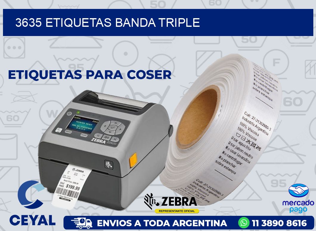 3635 ETIQUETAS BANDA TRIPLE