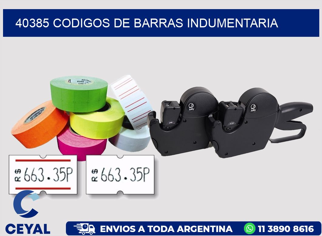 40385 CODIGOS DE BARRAS INDUMENTARIA