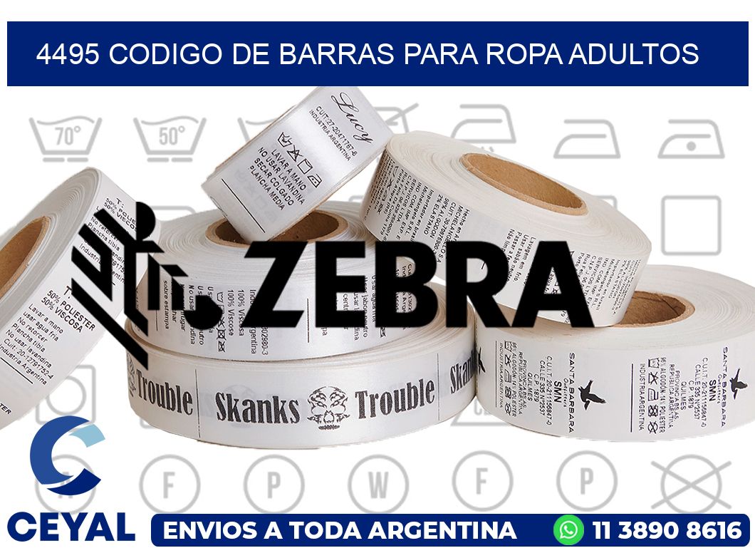 4495 CODIGO DE BARRAS PARA ROPA ADULTOS