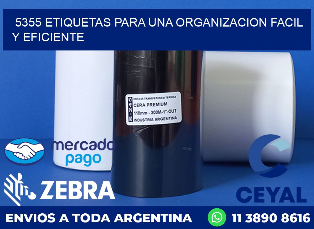 5355 ETIQUETAS PARA UNA ORGANIZACION FACIL Y EFICIENTE