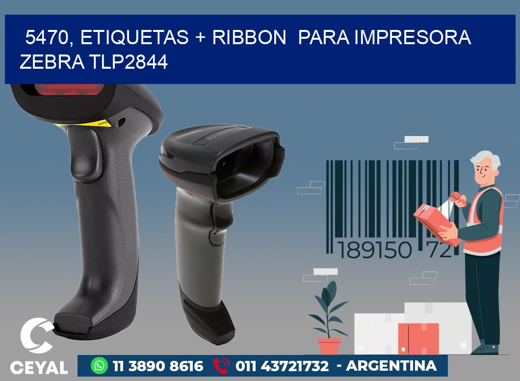 5470, etiquetas + ribbon  para impresora zebra TLP2844