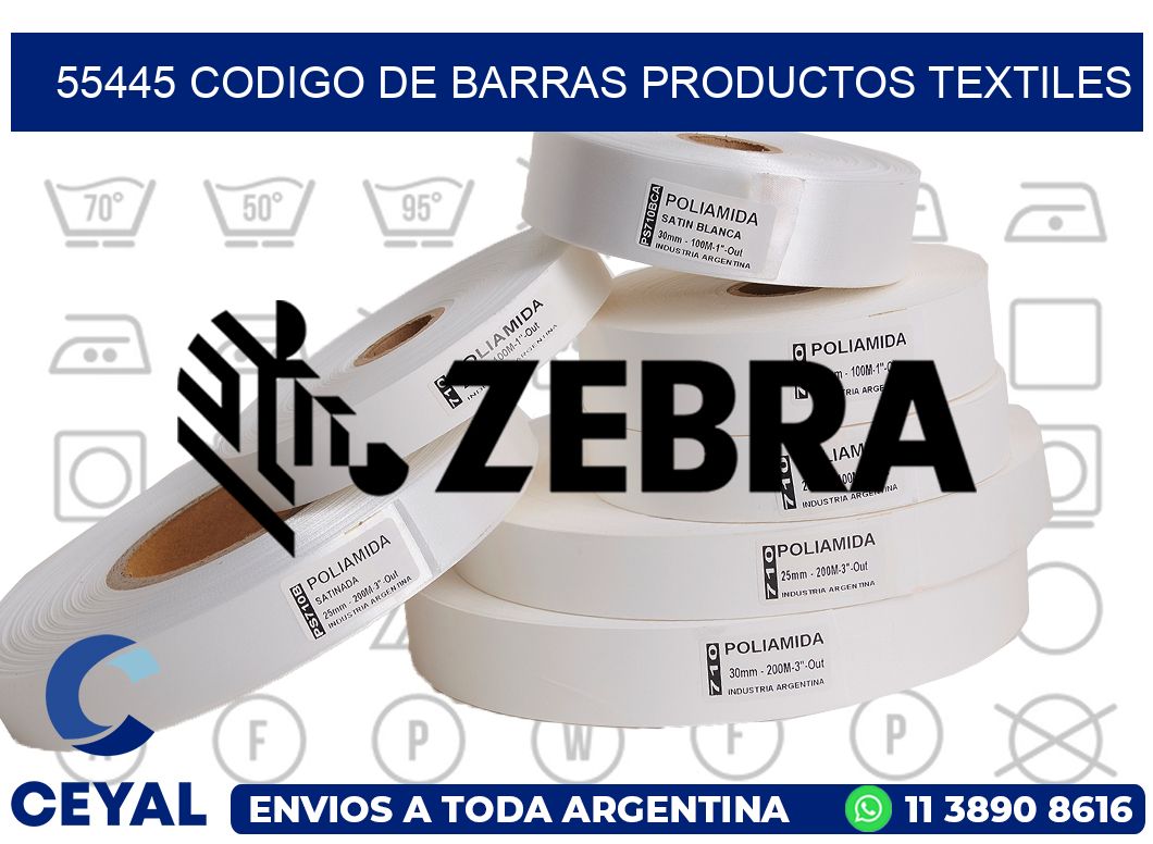 55445 CODIGO DE BARRAS PRODUCTOS TEXTILES