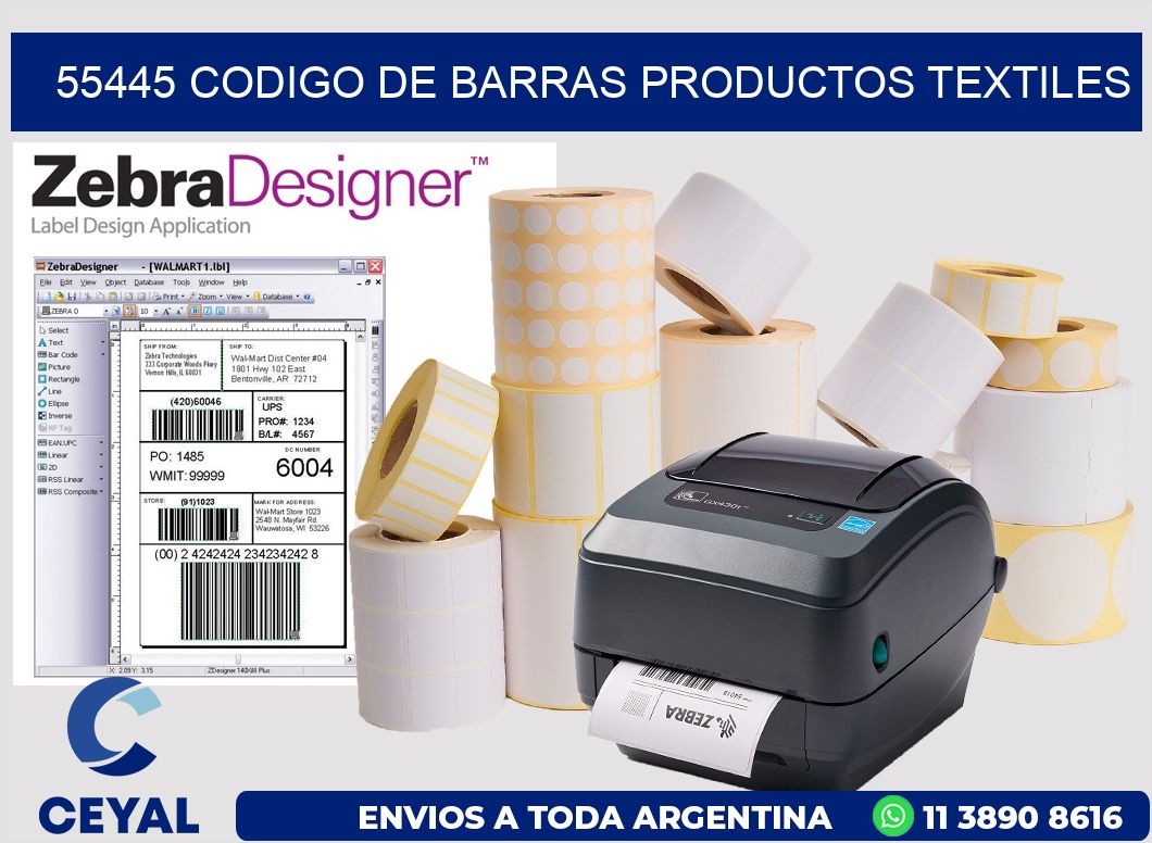 55445 CODIGO DE BARRAS PRODUCTOS TEXTILES