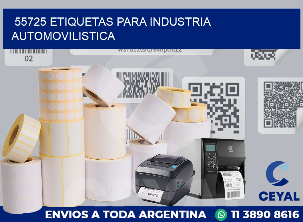 55725 ETIQUETAS PARA INDUSTRIA AUTOMOVILISTICA