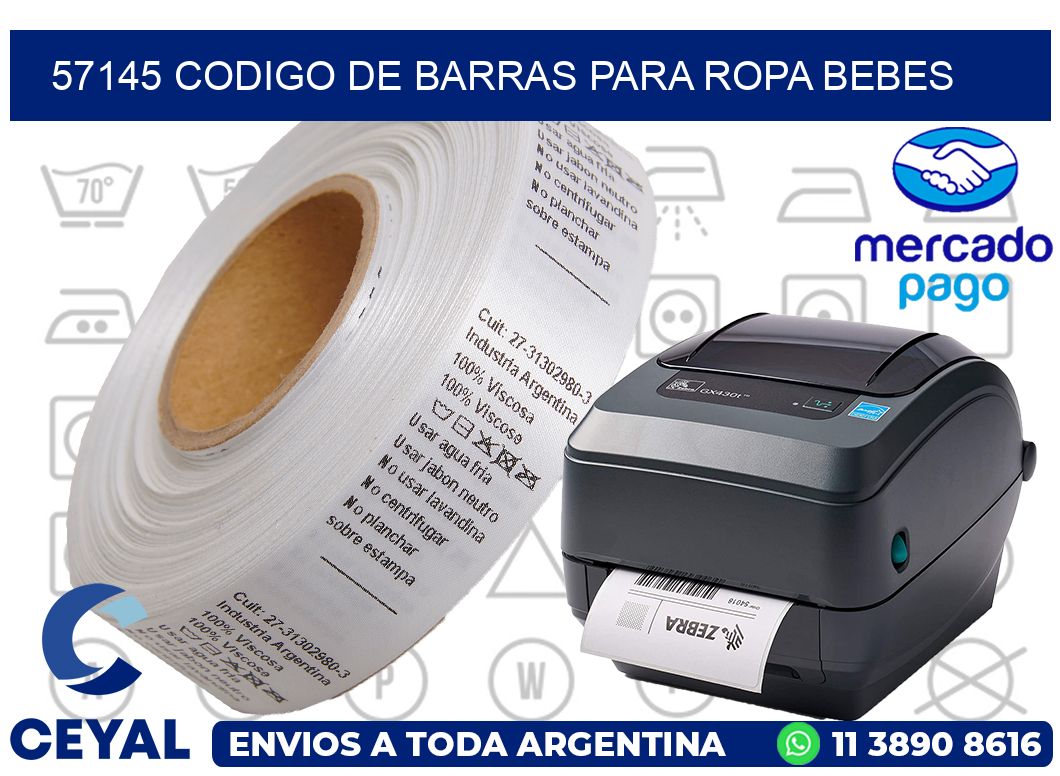 57145 CODIGO DE BARRAS PARA ROPA BEBES