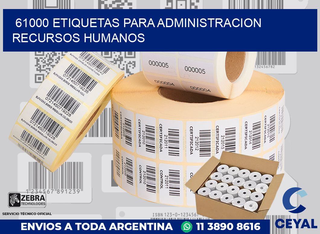 61000 ETIQUETAS PARA ADMINISTRACION RECURSOS HUMANOS