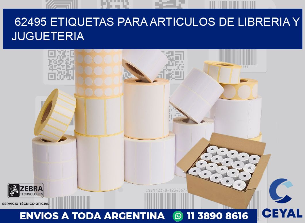 62495 ETIQUETAS PARA ARTICULOS DE LIBRERIA Y JUGUETERIA