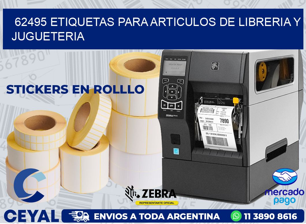62495 ETIQUETAS PARA ARTICULOS DE LIBRERIA Y JUGUETERIA