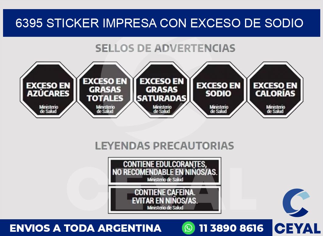 6395 STICKER IMPRESA CON EXCESO DE SODIO