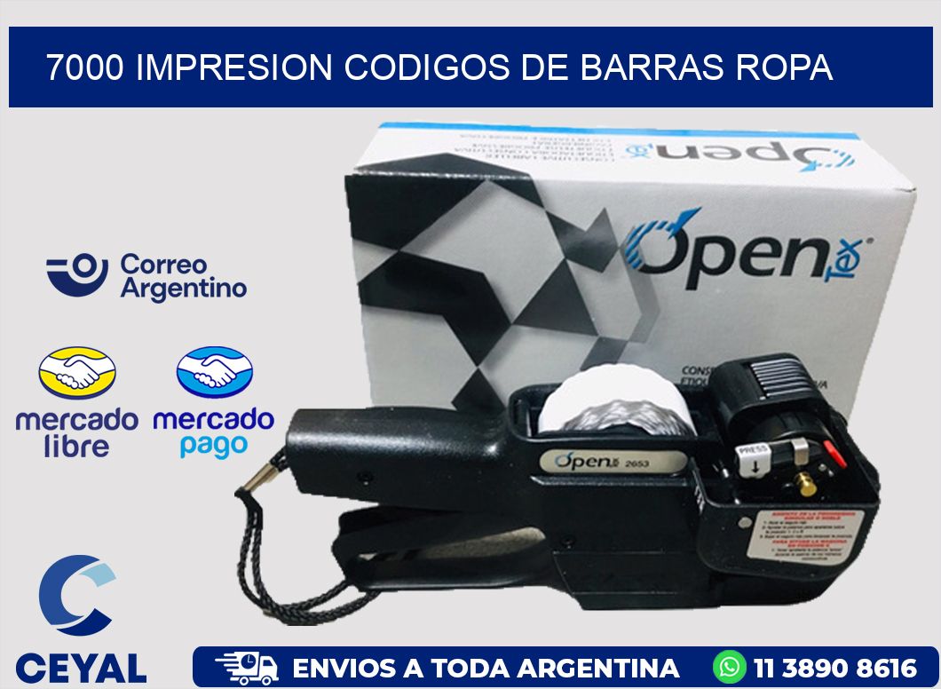 7000 IMPRESION CODIGOS DE BARRAS ROPA