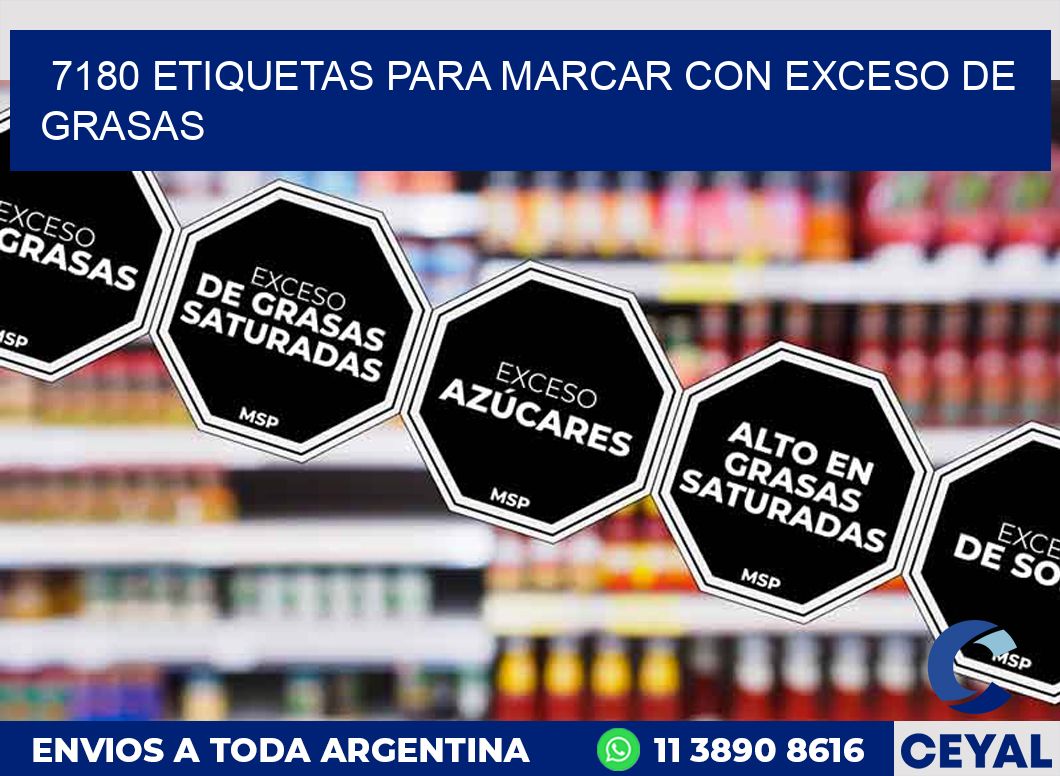 7180 ETIQUETAS PARA MARCAR CON EXCESO DE GRASAS