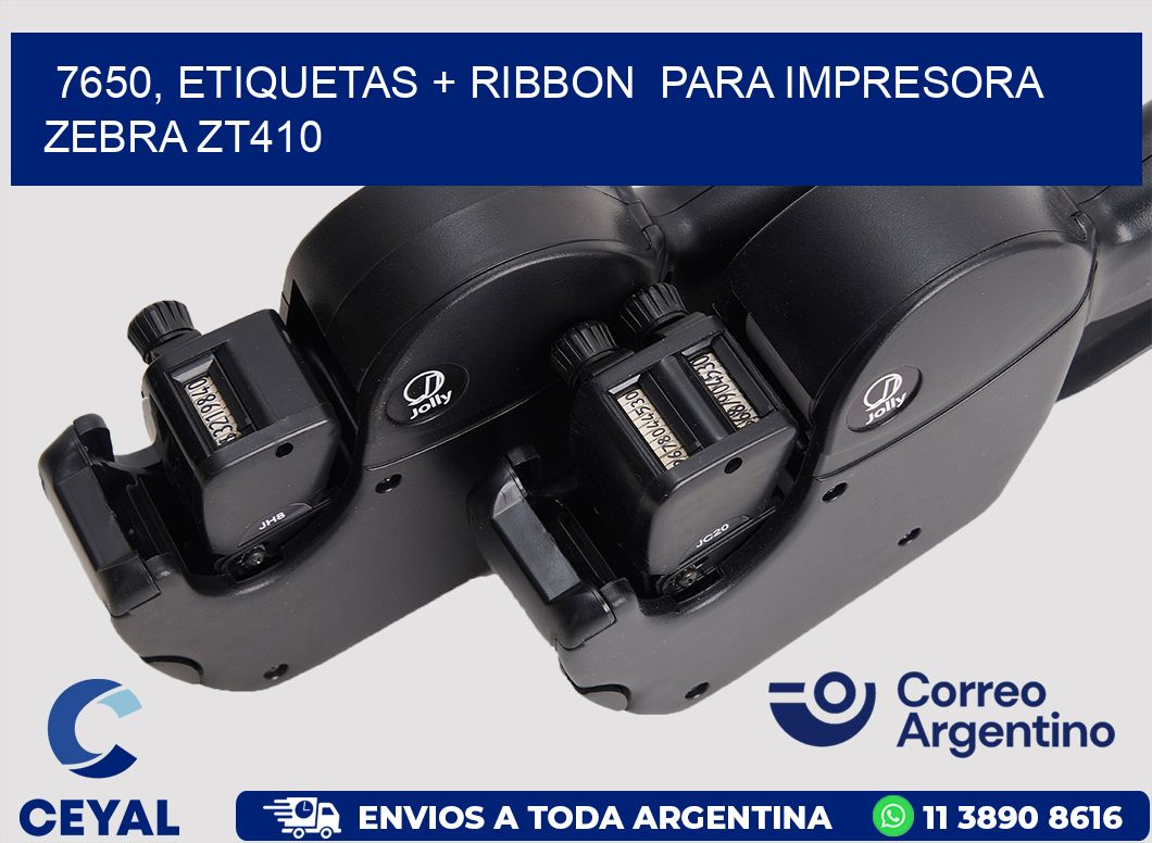 7650, etiquetas + ribbon  para impresora zebra ZT410