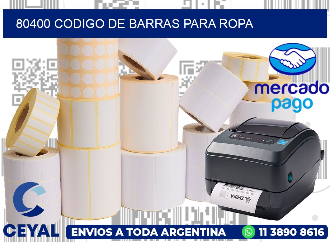 80400 CODIGO DE BARRAS PARA ROPA