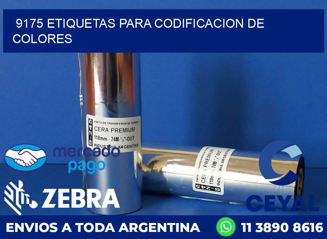 9175 ETIQUETAS PARA CODIFICACION DE COLORES
