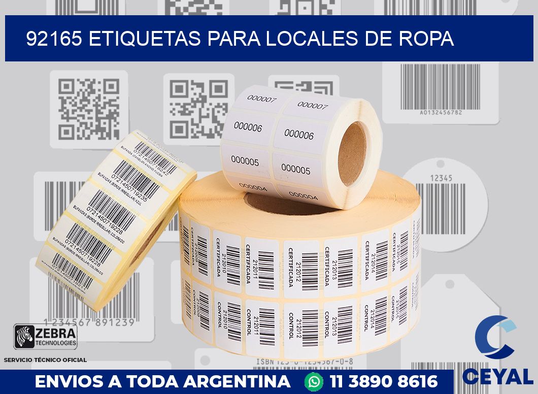 92165 ETIQUETAS PARA LOCALES DE ROPA