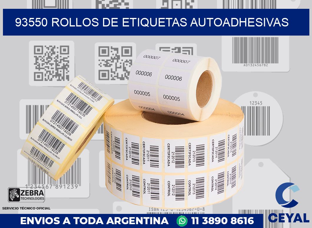 93550 ROLLOS DE ETIQUETAS AUTOADHESIVAS