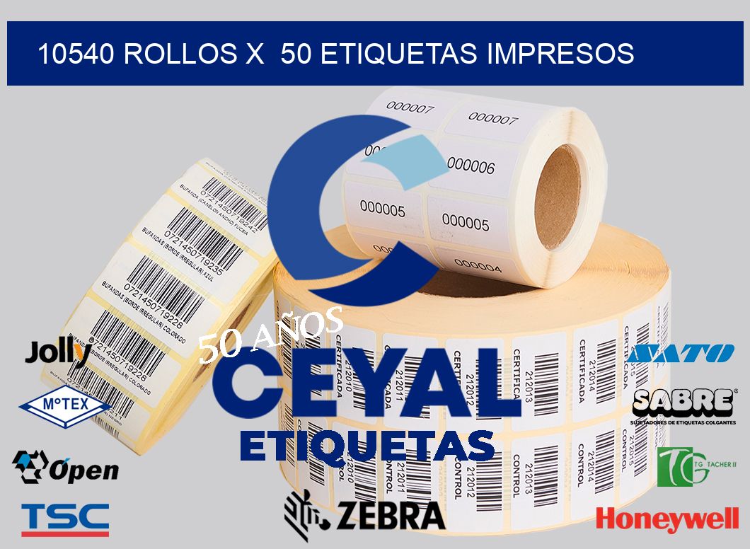 10540 Rollos x  50 etiquetas impresos