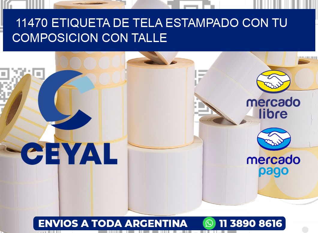 11470 ETIQUETA DE TELA ESTAMPADO CON TU COMPOSICION CON TALLE