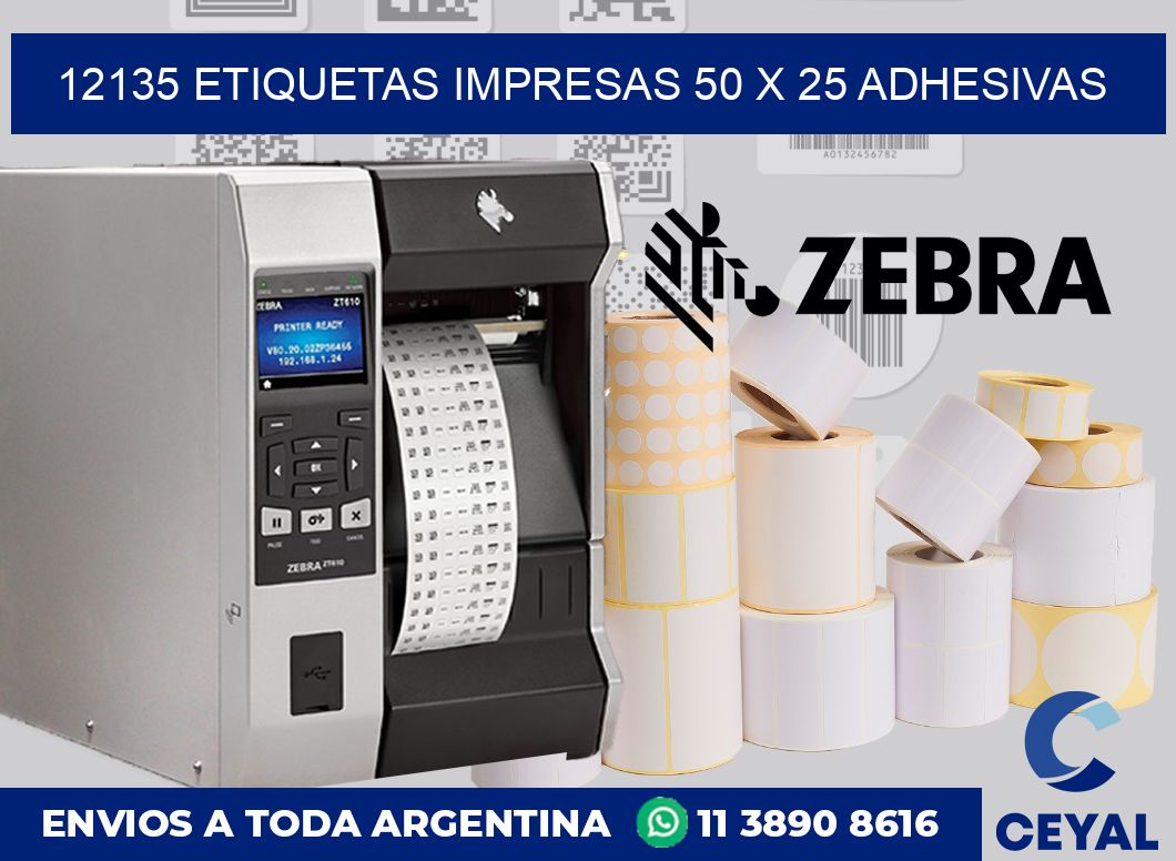 12135 ETIQUETAS IMPRESAS 50 X 25 ADHESIVAS