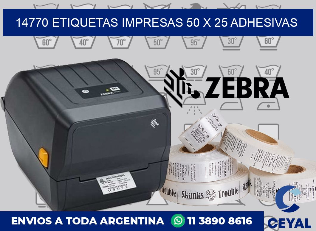 14770 ETIQUETAS IMPRESAS 50 X 25 ADHESIVAS
