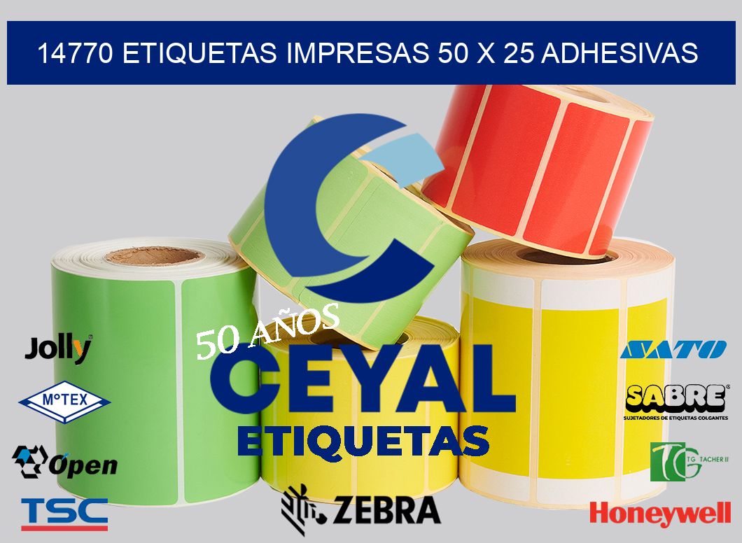 14770 ETIQUETAS IMPRESAS 50 X 25 ADHESIVAS