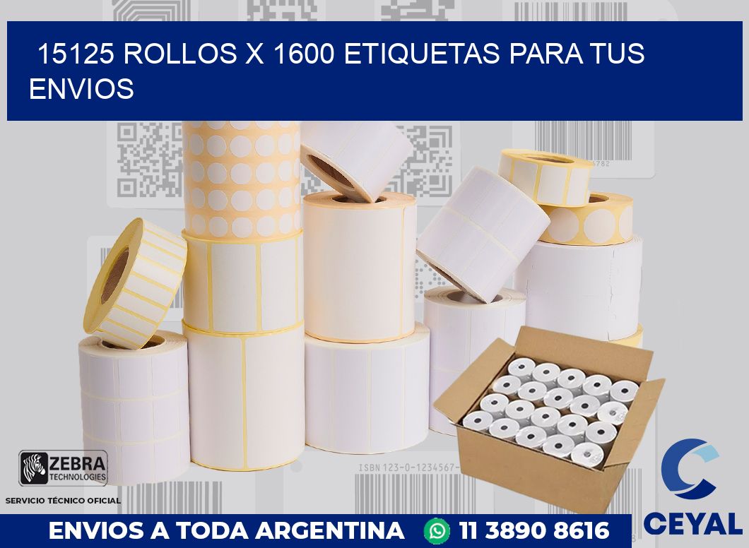 15125 Rollos x 1600 etiquetas para tus envios
