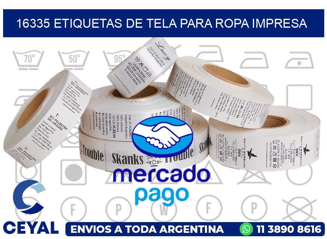 16335 ETIQUETAS DE TELA PARA ROPA IMPRESA