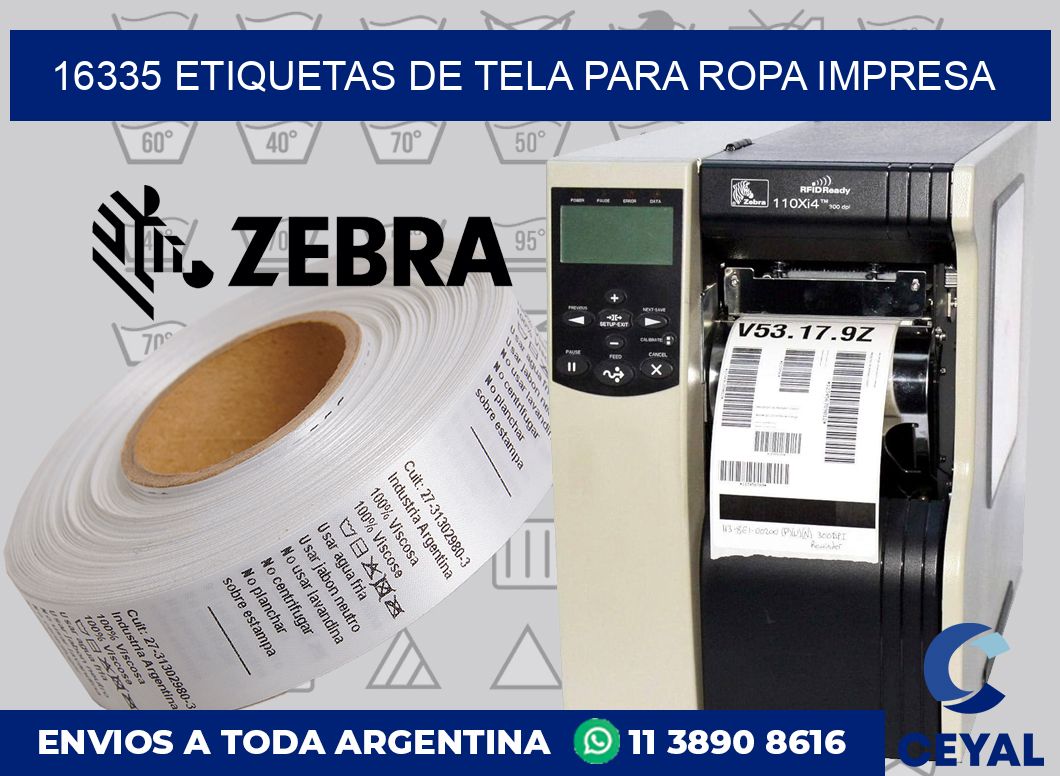 16335 ETIQUETAS DE TELA PARA ROPA IMPRESA