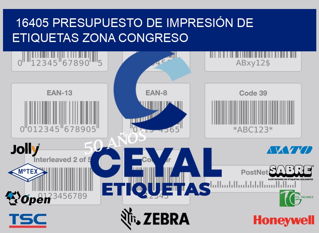 16405 PRESUPUESTO DE IMPRESIÓN DE ETIQUETAS ZONA CONGRESO