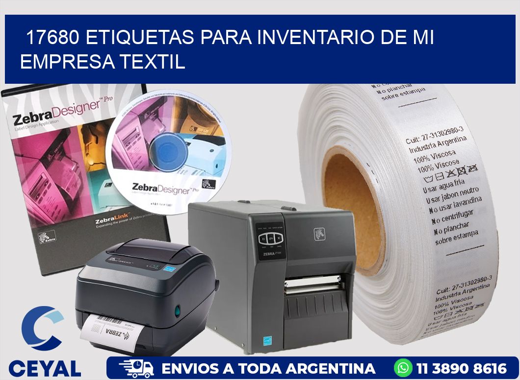 17680 ETIQUETAS PARA INVENTARIO DE MI EMPRESA TEXTIL
