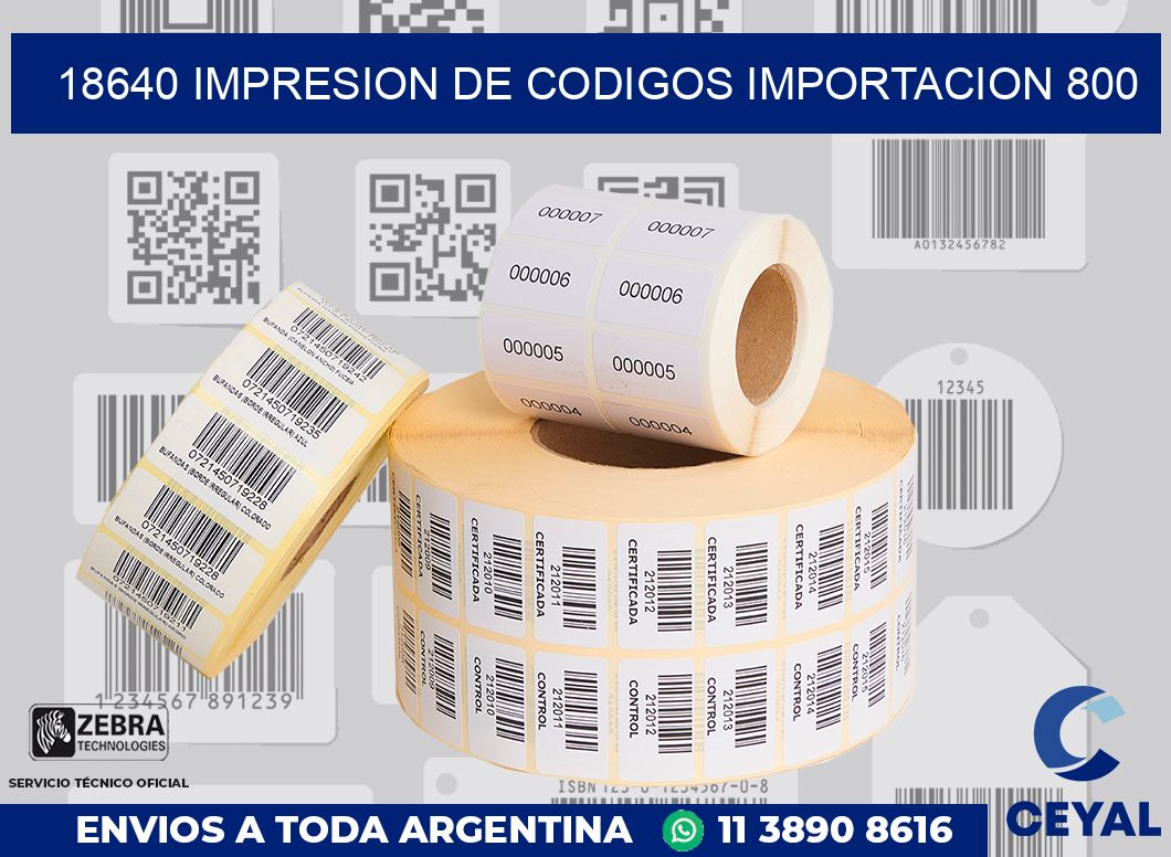 18640 impresion de codigos importacion 800