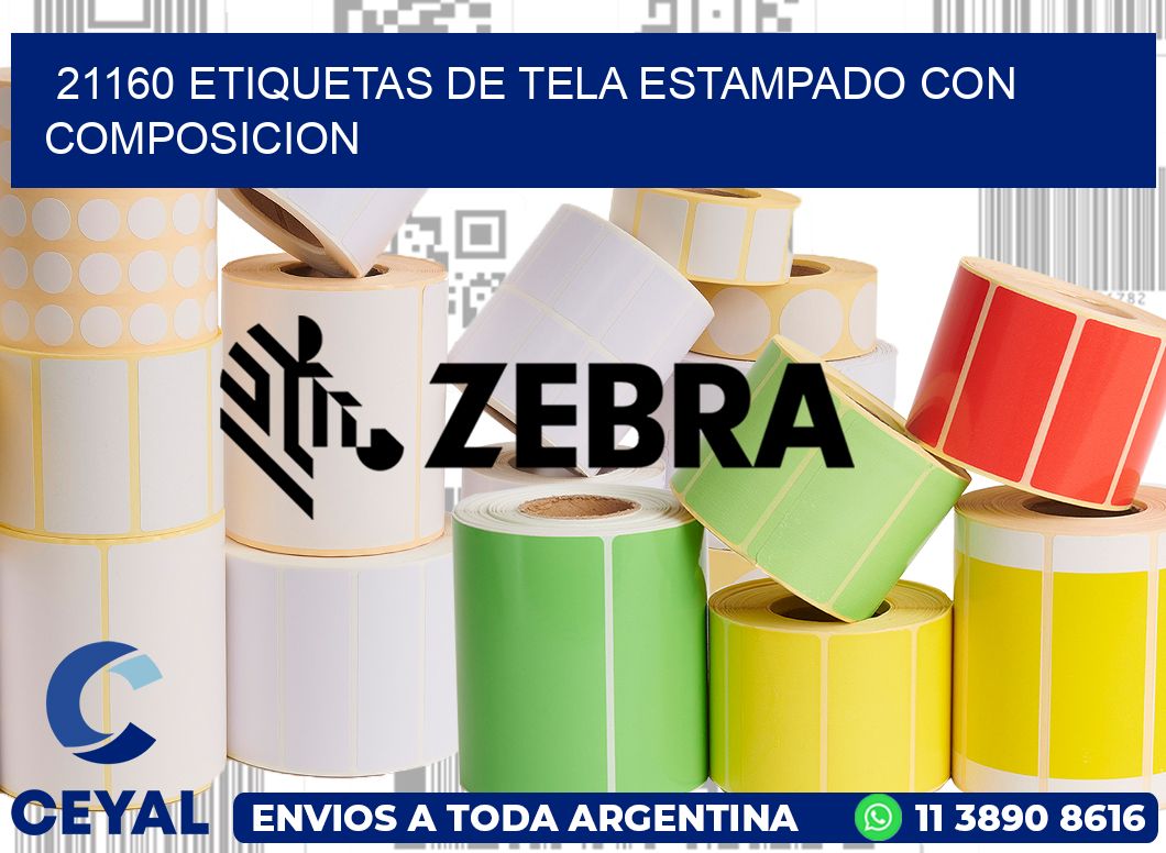 21160 ETIQUETAS DE TELA ESTAMPADO CON COMPOSICION