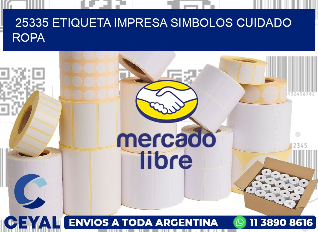 25335 ETIQUETA IMPRESA SIMBOLOS CUIDADO ROPA