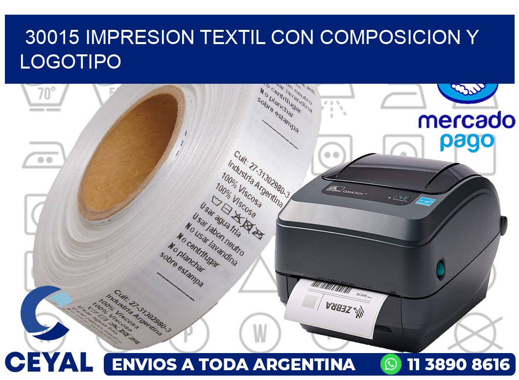 30015 IMPRESION TEXTIL CON COMPOSICION Y LOGOTIPO