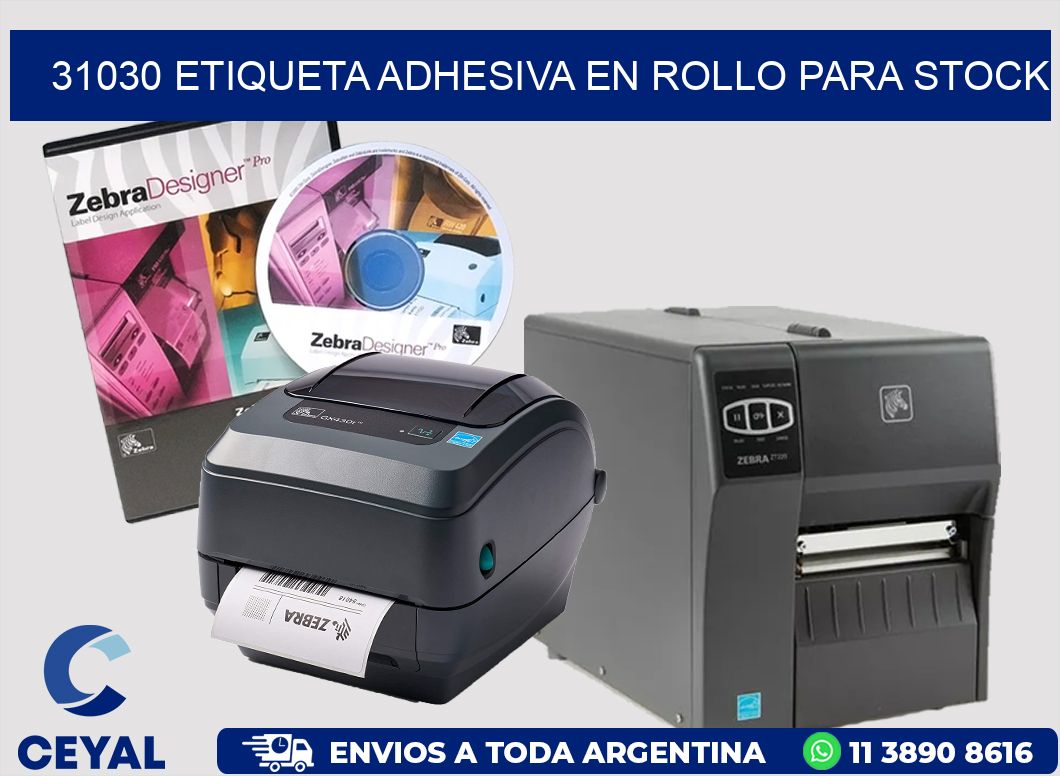 31030 ETIQUETA ADHESIVA EN ROLLO PARA STOCK