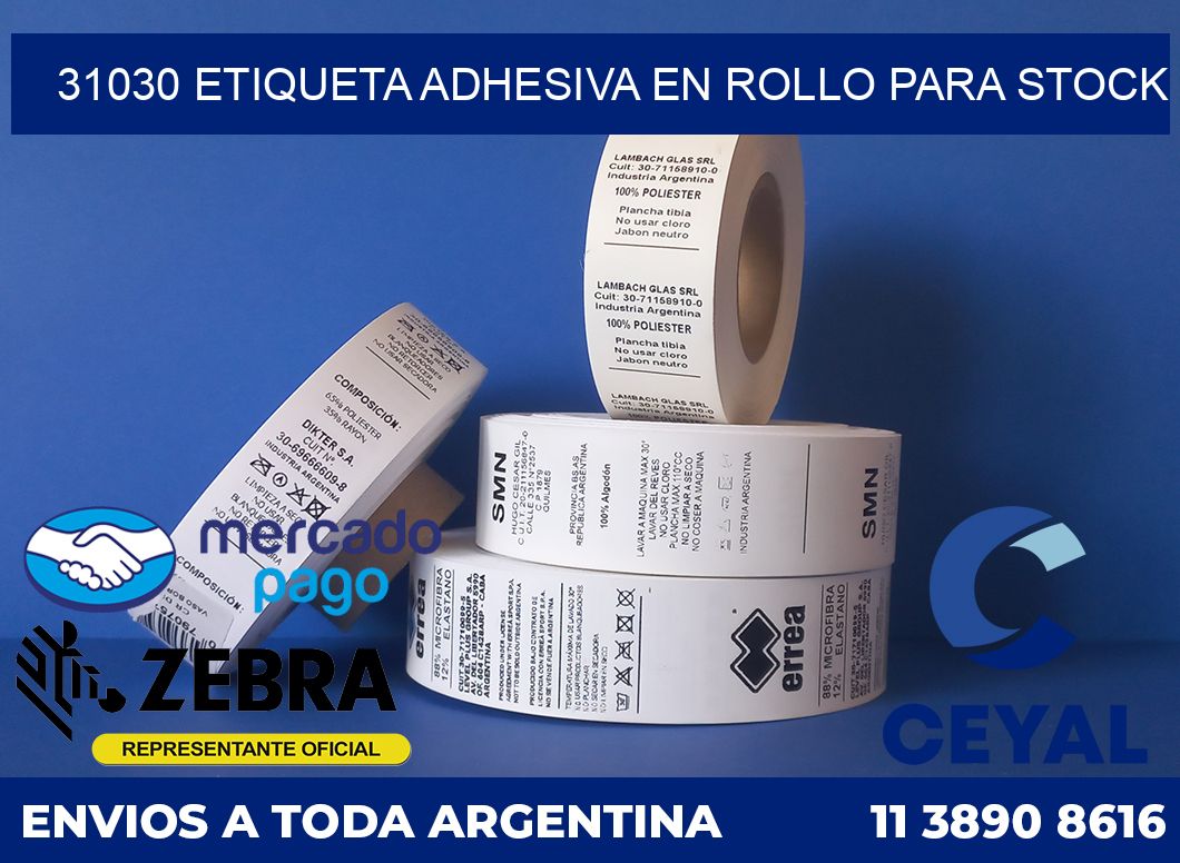 31030 ETIQUETA ADHESIVA EN ROLLO PARA STOCK