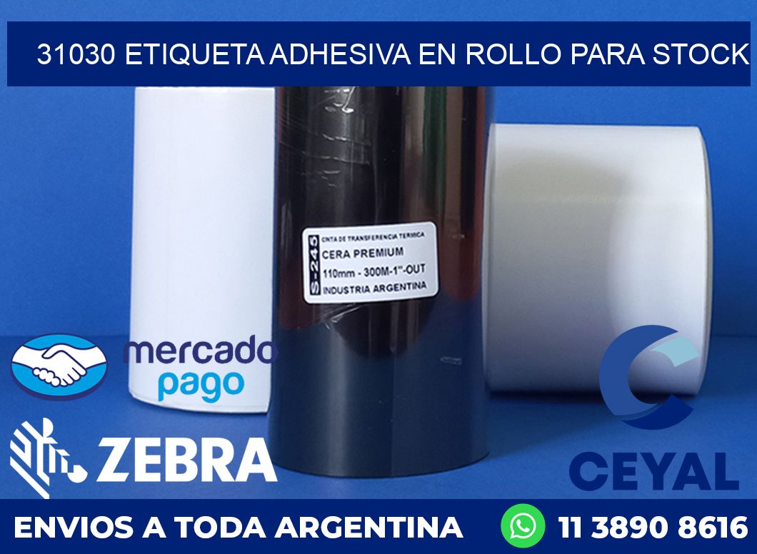 31030 ETIQUETA ADHESIVA EN ROLLO PARA STOCK