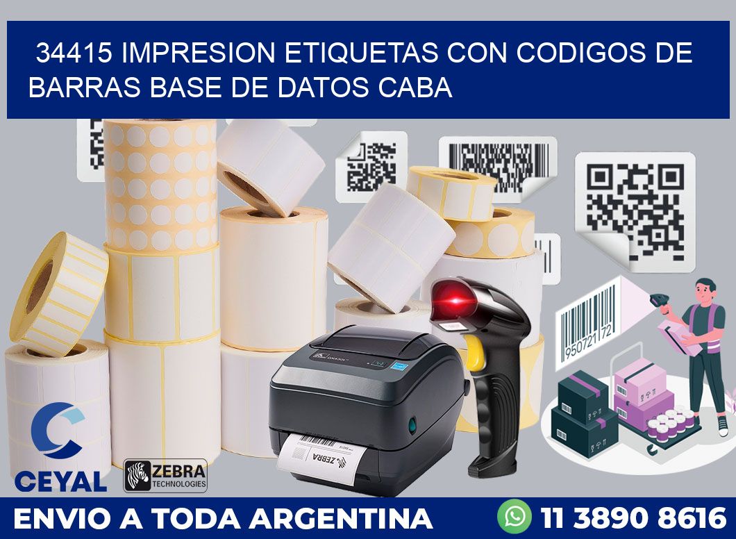 34415 IMPRESION ETIQUETAS CON CODIGOS DE BARRAS BASE DE DATOS CABA